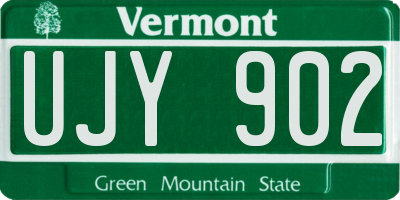 VT license plate UJY902
