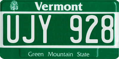 VT license plate UJY928