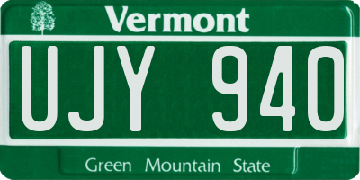 VT license plate UJY940