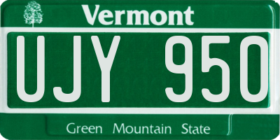 VT license plate UJY950