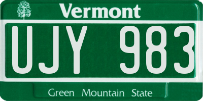 VT license plate UJY983