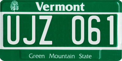 VT license plate UJZ061