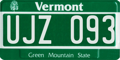VT license plate UJZ093