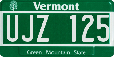 VT license plate UJZ125