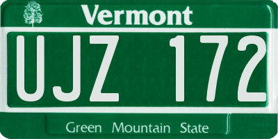 VT license plate UJZ172