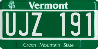 VT license plate UJZ191