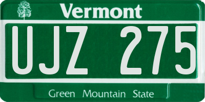 VT license plate UJZ275