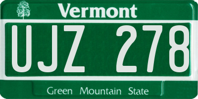VT license plate UJZ278