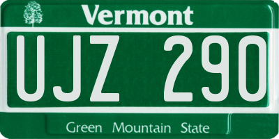 VT license plate UJZ290