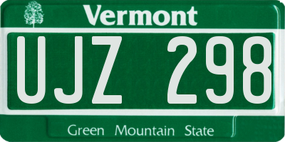 VT license plate UJZ298