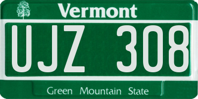 VT license plate UJZ308