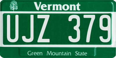 VT license plate UJZ379