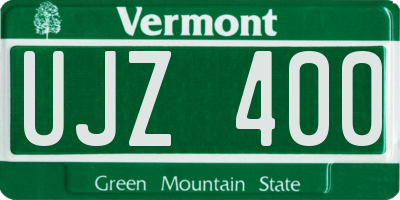 VT license plate UJZ400