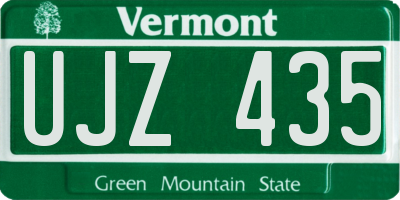 VT license plate UJZ435