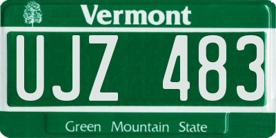 VT license plate UJZ483