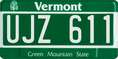 VT license plate UJZ611