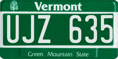 VT license plate UJZ635