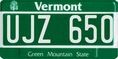 VT license plate UJZ650