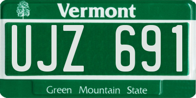 VT license plate UJZ691