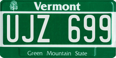 VT license plate UJZ699