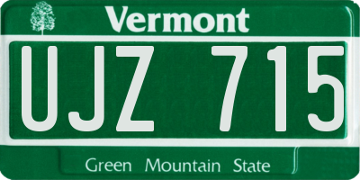 VT license plate UJZ715