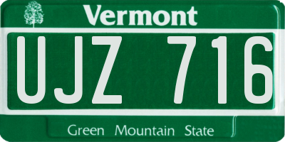 VT license plate UJZ716