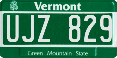 VT license plate UJZ829