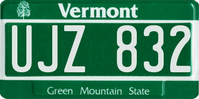 VT license plate UJZ832