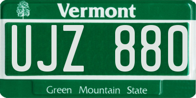 VT license plate UJZ880