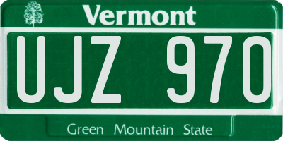 VT license plate UJZ970