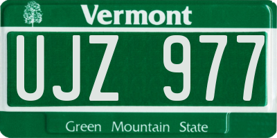 VT license plate UJZ977