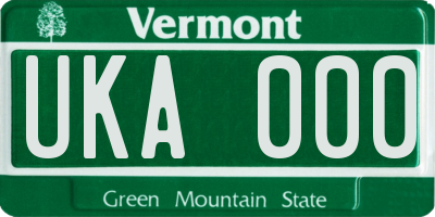 VT license plate UKA000