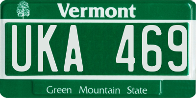VT license plate UKA469