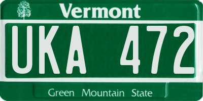 VT license plate UKA472