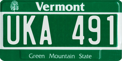 VT license plate UKA491