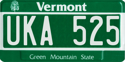 VT license plate UKA525