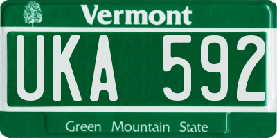VT license plate UKA592
