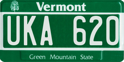 VT license plate UKA620