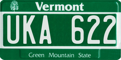 VT license plate UKA622
