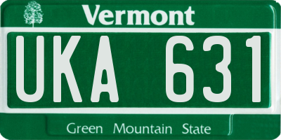 VT license plate UKA631