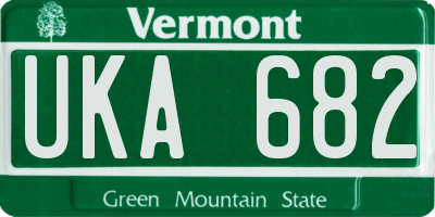 VT license plate UKA682