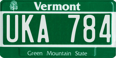 VT license plate UKA784