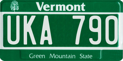 VT license plate UKA790