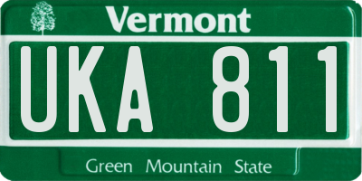 VT license plate UKA811