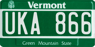 VT license plate UKA866