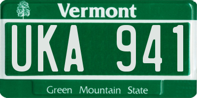 VT license plate UKA941