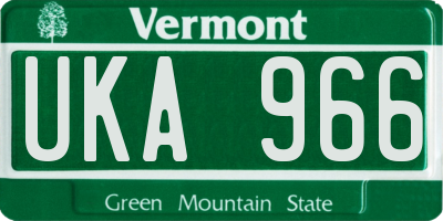 VT license plate UKA966