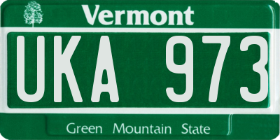 VT license plate UKA973