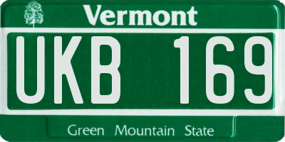 VT license plate UKB169