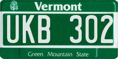 VT license plate UKB302